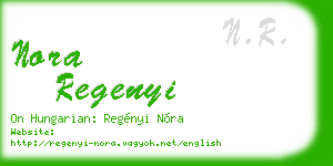 nora regenyi business card
