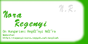 nora regenyi business card